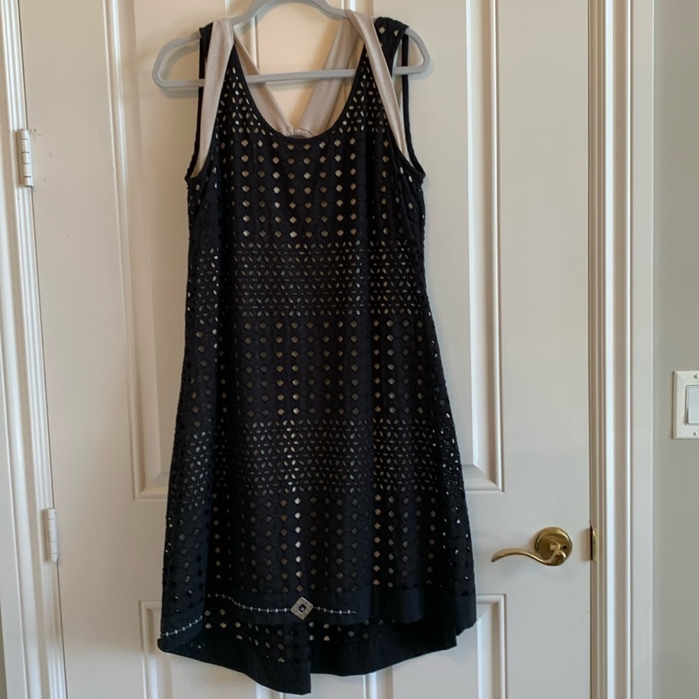 NWOT Derby Dress Elisa Cavaletti Black sleeveless Eyelet Dress Sz 10 - Picture 5 of 14